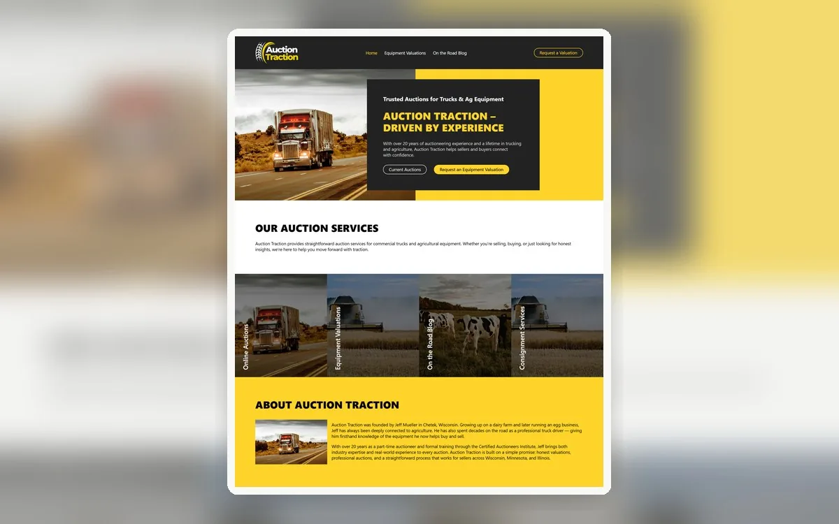 Auction business website built with Bricks Builder and Automatic.css