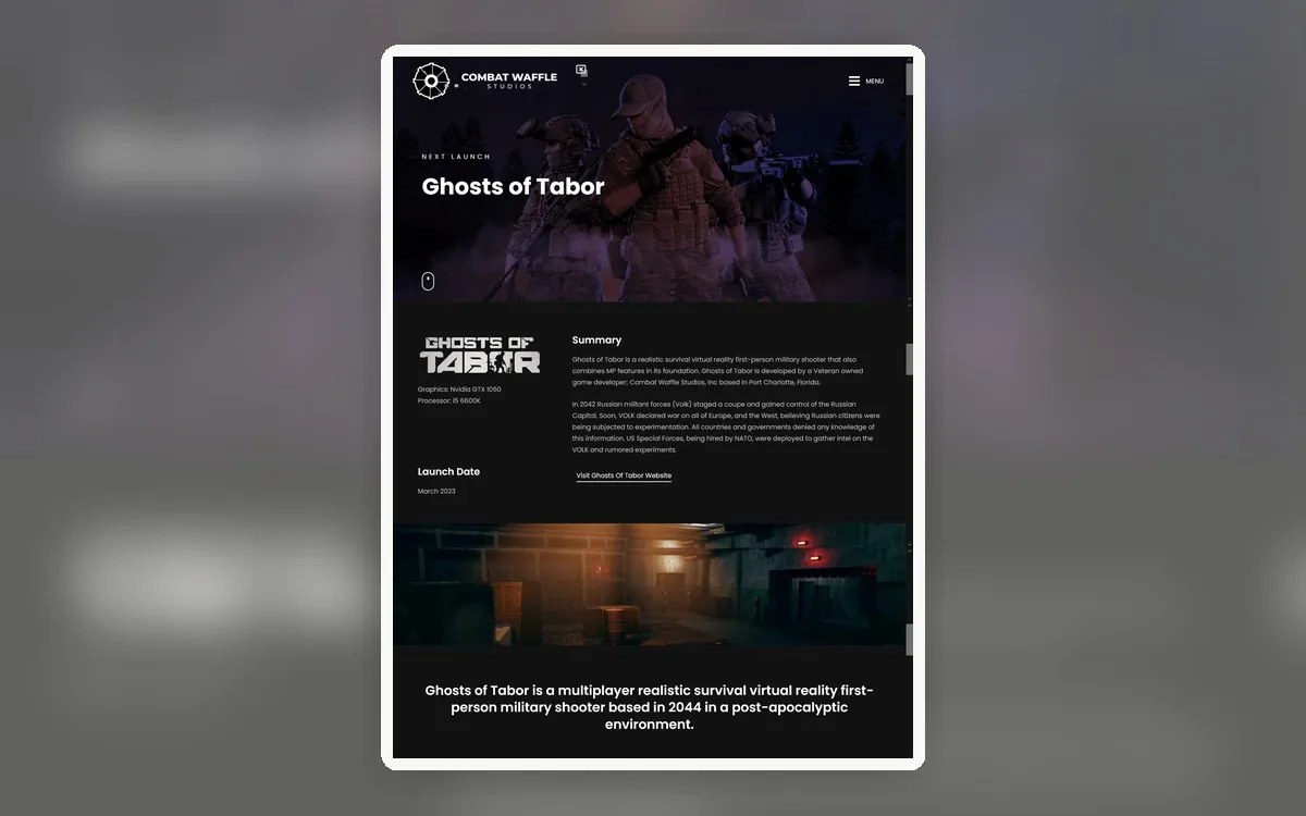 WordPress Elementor website for a US game development company